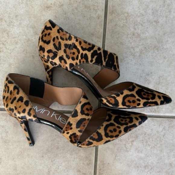 Calvin Klein Shoes - Calvin Klein Asymetrical Leopard Heels
